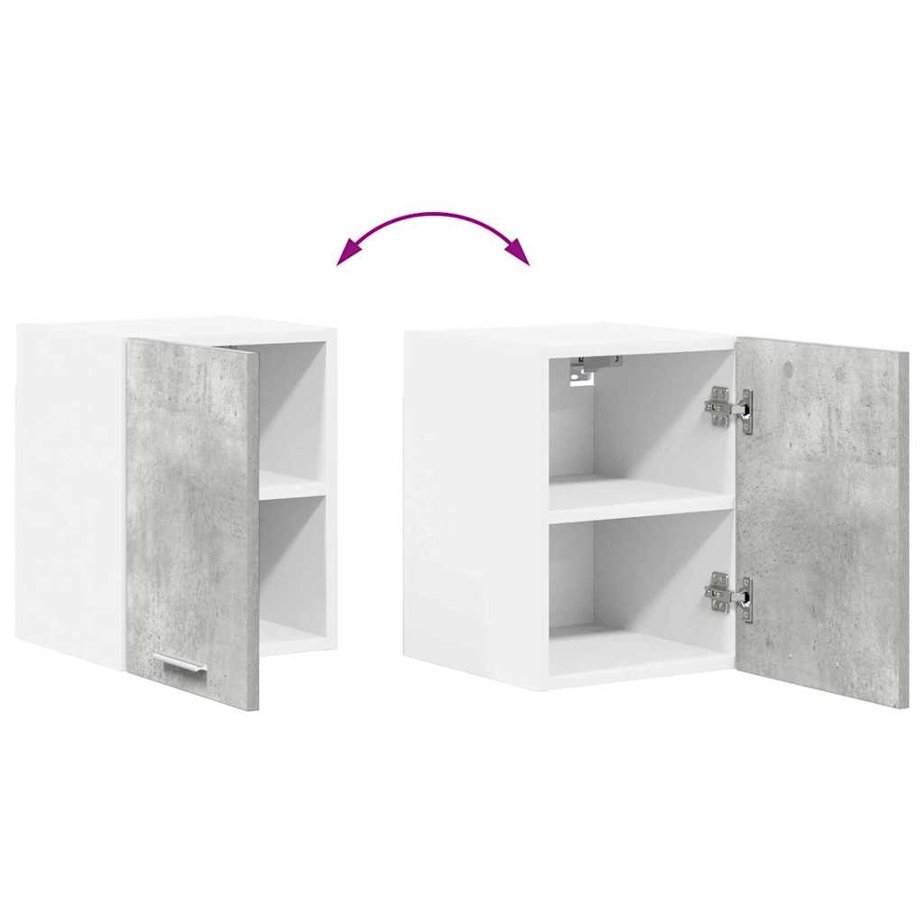 vidaXL Hängeschrank mit Tür 2 pcs Betongrau und Weiß 30 x 31 x 40 cm