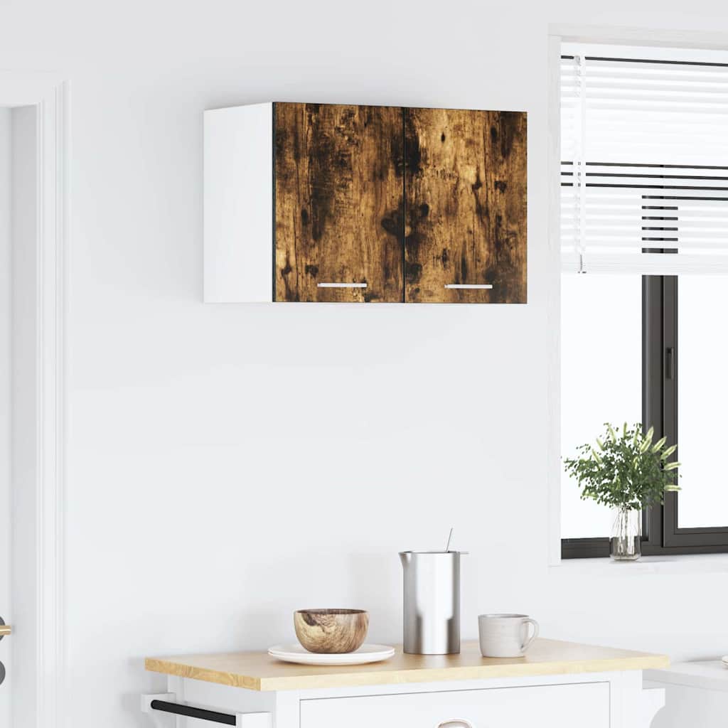 vidaXL Hängeschrank 2 pcs Geräucherte Eiche und Weiß 30 x 31 x 40 cm