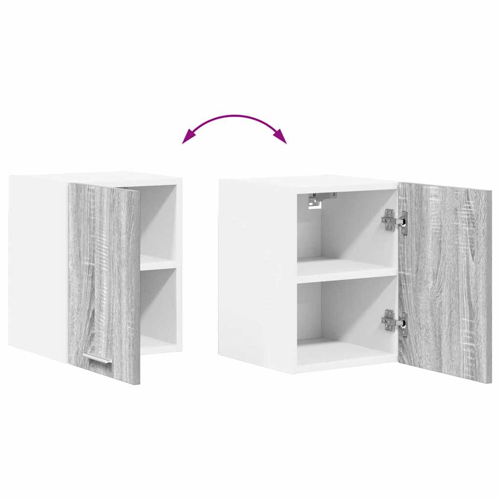 vidaXL Hängeschrank Grau Sonoma und Weiß 30 x 31 x 40 cm Holzwerkstoff