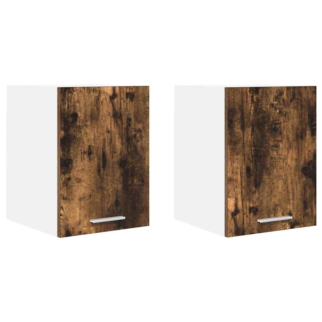 Hängeschrank mit Tür 2 pcs Altes Holz und Weiß 30 x 31 x 40 cm