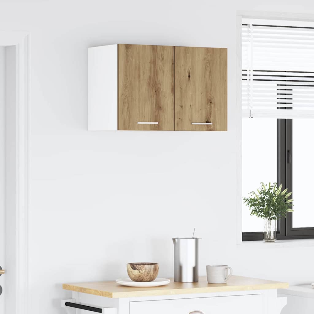 vidaXL Hängeschrank mit Tür Artisan-Eiche und Weiß 30 x 31 x 40 cm