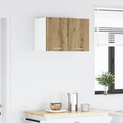 vidaXL Hängeschrank mit Tür Artisan-Eiche und Weiß 30 x 31 x 40 cm