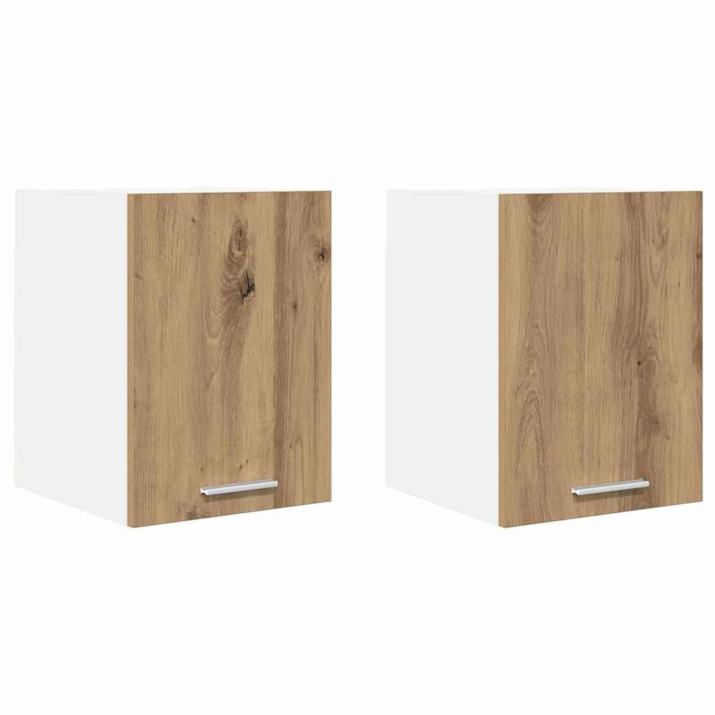 Hängeschrank 2 pcs Artisan-Eiche und Weiß 30 x 31 x 40 cm