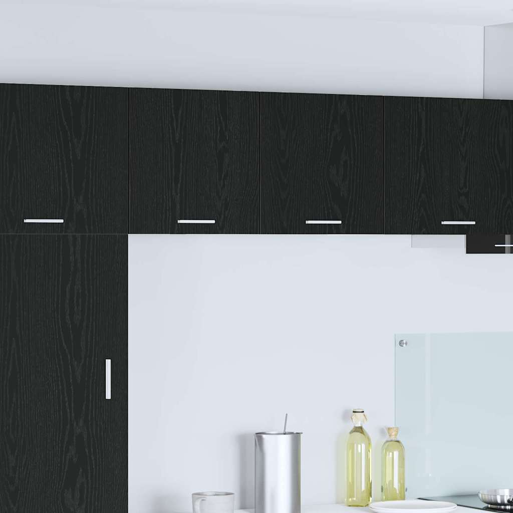 vidaXL Hängeschrank mit Tür Schwarze Eiche und Weiß 40 x 31 x 40 cm