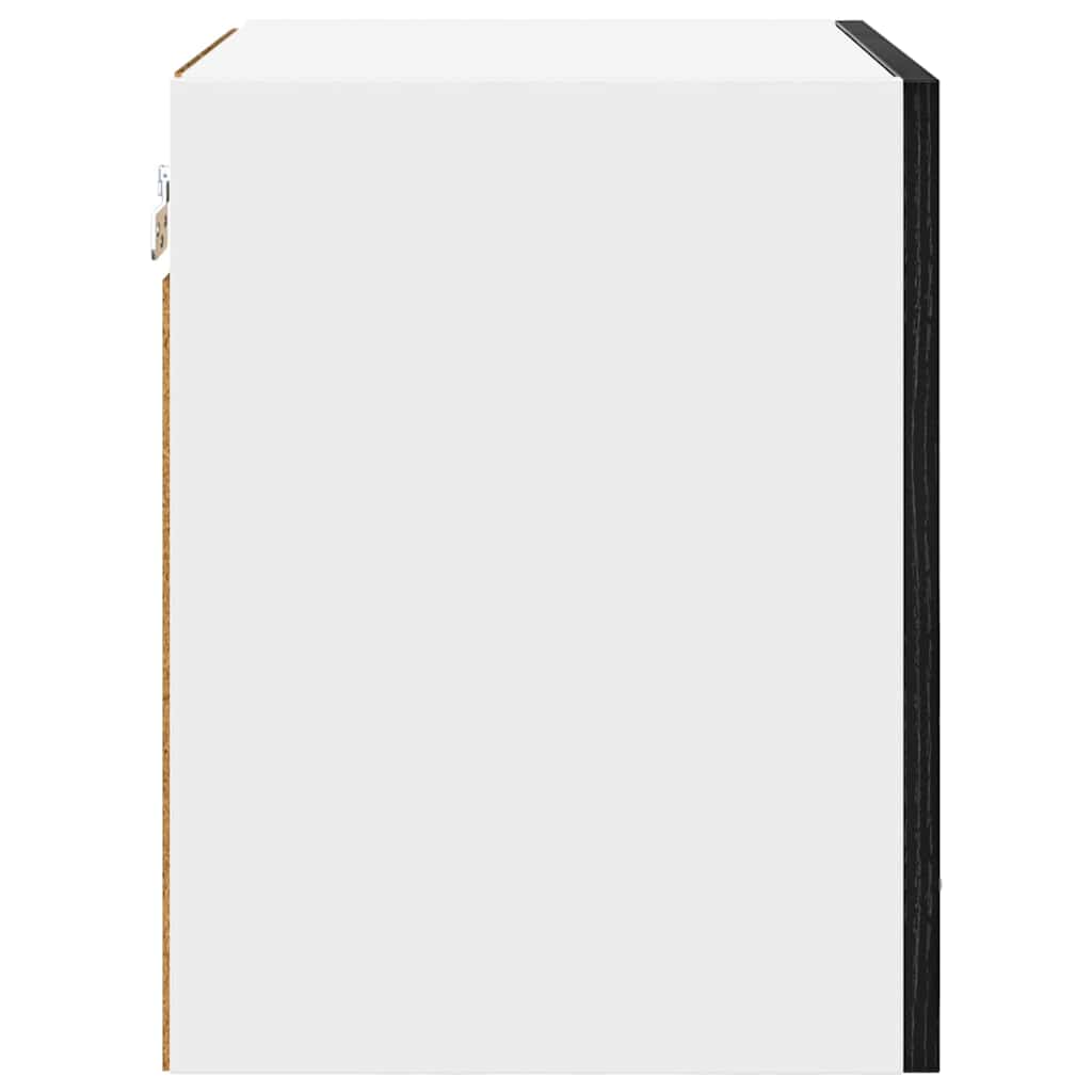 vidaXL Hängeschrank mit Tür Schwarze Eiche und Weiß 40 x 31 x 40 cm