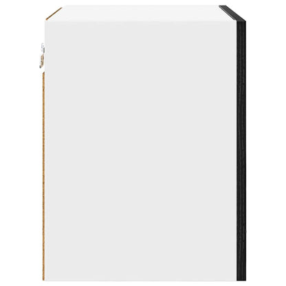 vidaXL Hängeschrank mit Tür Schwarze Eiche und Weiß 40 x 31 x 40 cm