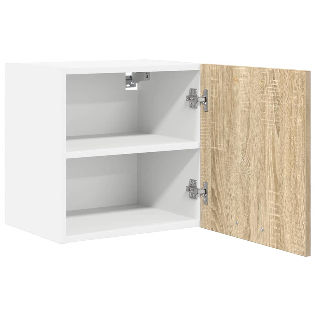 vidaXL Hängeschrank mit Speicher Sonoma-Eiche und Weiß 40 x 31 x 40 cm