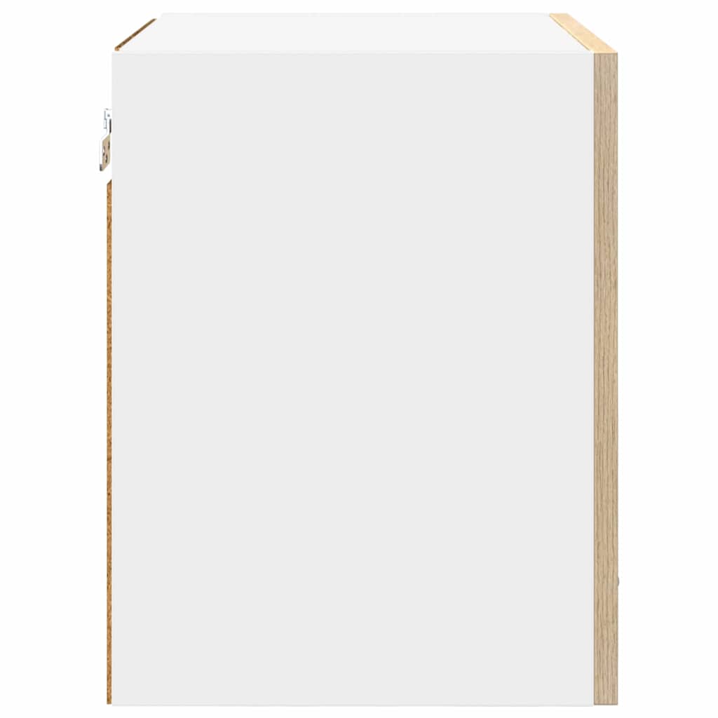 vidaXL Hängeschrank mit Speicher Sonoma-Eiche und Weiß 40 x 31 x 40 cm