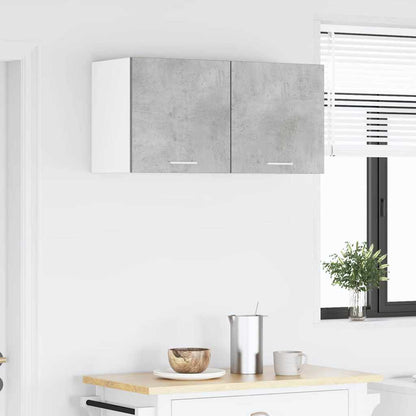 vidaXL Hängeschrank mit Tür 2 pcs Betongrau und Weiß 40 x 31 x 40 cm
