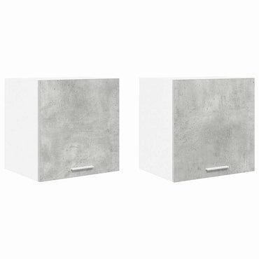 vidaXL Hängeschrank mit Tür 2 pcs Betongrau und Weiß 40 x 31 x 40 cm