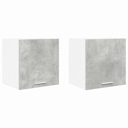 vidaXL Hängeschrank mit Tür 2 pcs Betongrau und Weiß 40 x 31 x 40 cm