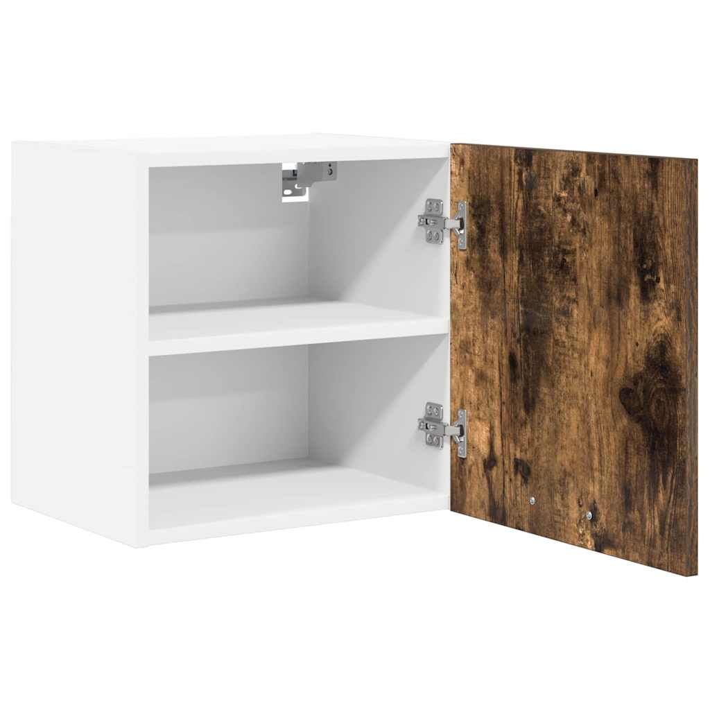 vidaXL Hängeschrank mit Tür Geräucherte Eiche und Weiß 40 x 31 x 40 cm
