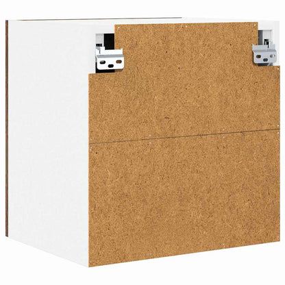 vidaXL Hängeschrank mit Tür Geräucherte Eiche und Weiß 40 x 31 x 40 cm