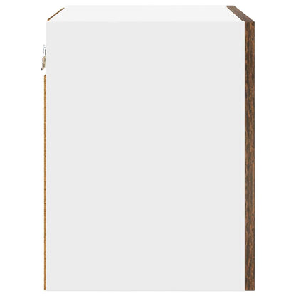 vidaXL Hängeschrank mit Tür Geräucherte Eiche und Weiß 40 x 31 x 40 cm