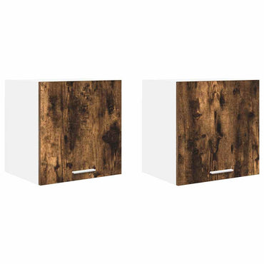 vidaXL Hängeschrank 2 pcs Geräucherte Eiche und Weiß 40 x 31 x 40 cm