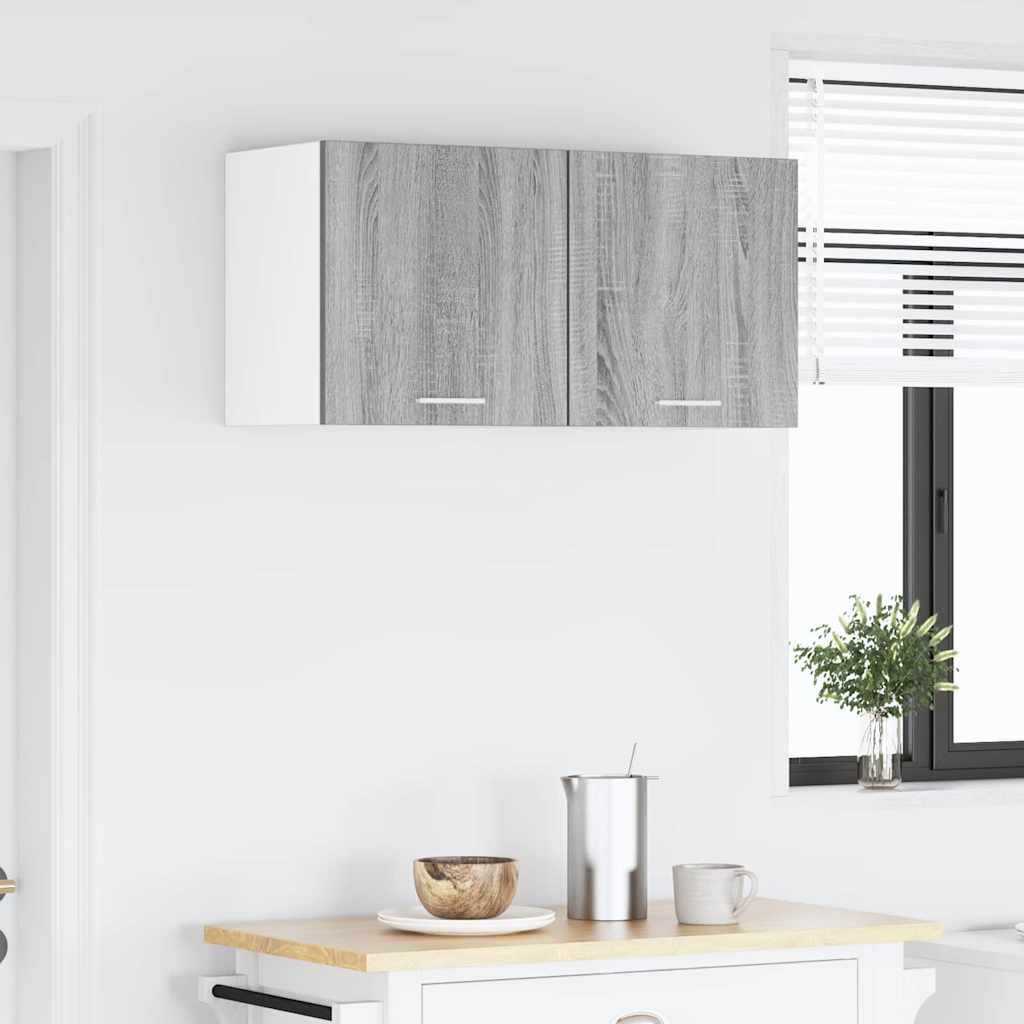 vidaXL Hängeschrank Grau Sonoma und Weiß 40 x 31 x 40 cm Holzwerkstoff