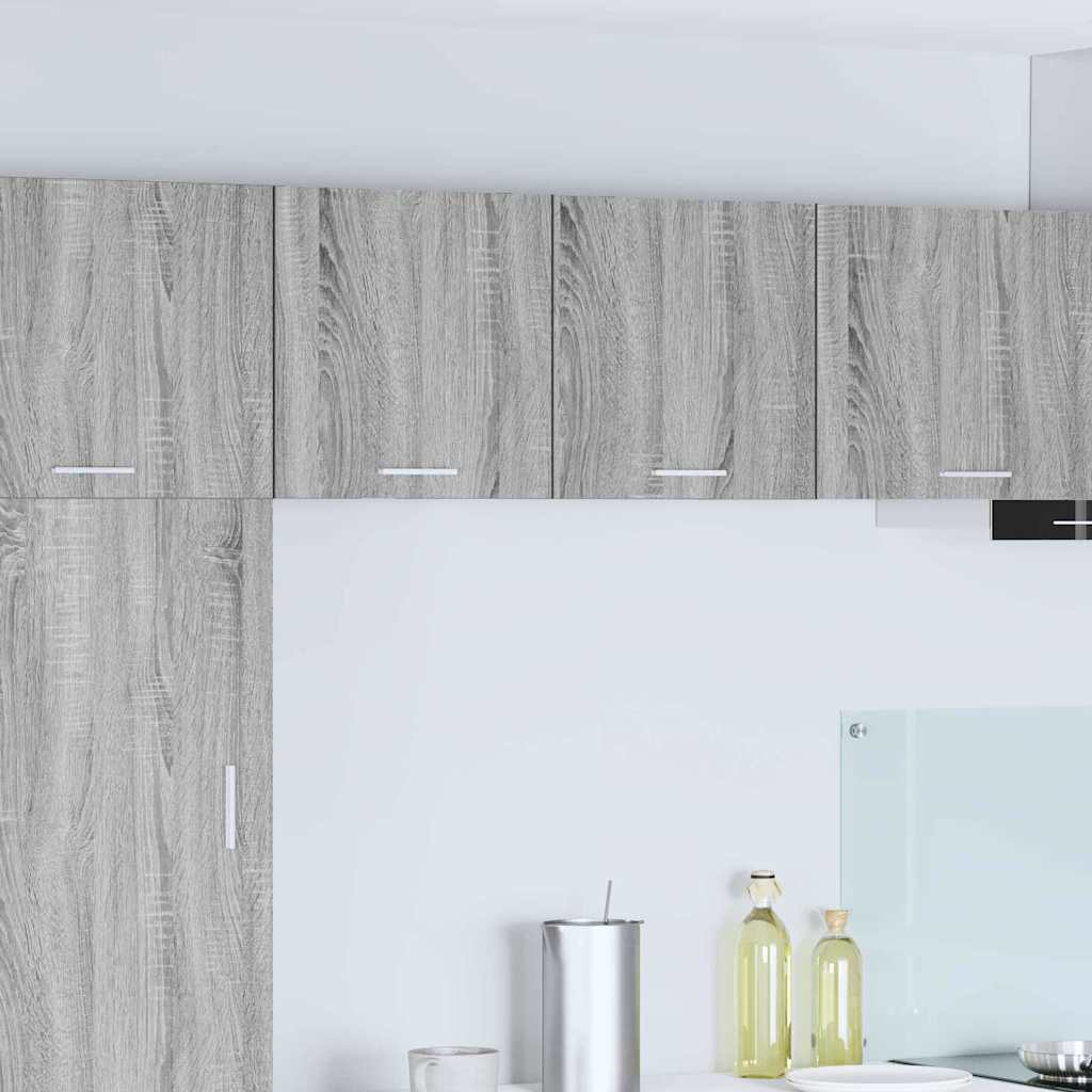vidaXL Hängeschrank mit Tür 2 pcs Grau Sonoma und Weiß 40 x 31 x 40 cm