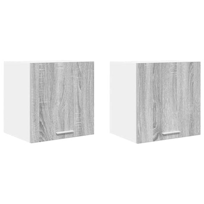 vidaXL Hängeschrank mit Tür 2 pcs Grau Sonoma und Weiß 40 x 31 x 40 cm