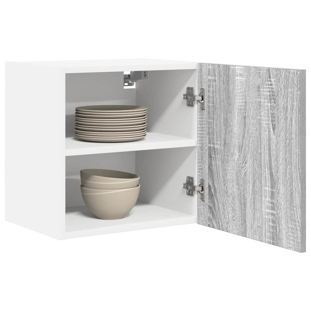 vidaXL Hängeschrank mit Tür 2 pcs Grau Sonoma und Weiß 40 x 31 x 40 cm