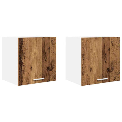 vidaXL Hängeschrank mit Tür 2 pcs Altes Holz und Weiß 40 x 31 x 40 cm
