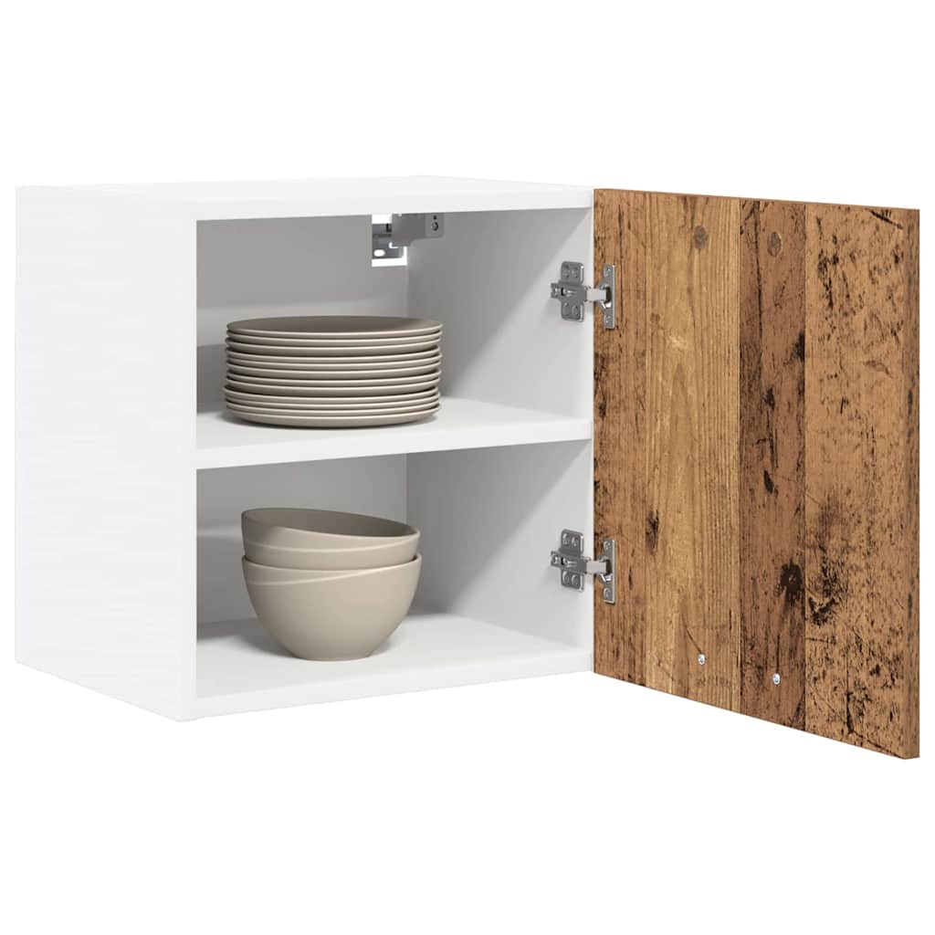 vidaXL Hängeschrank mit Tür 2 pcs Altes Holz und Weiß 40 x 31 x 40 cm