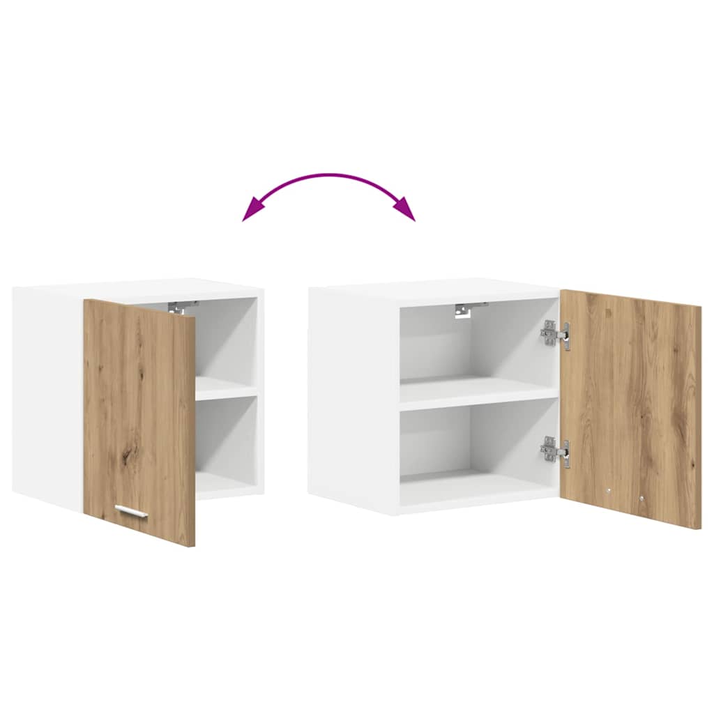 vidaXL Hängeschrank mit Tür Artisan-Eiche und Weiß 40 x 31 x 40 cm