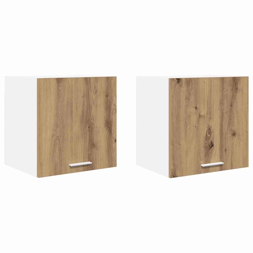 Hängeschrank 2 pcs Artisan-Eiche und Weiß 40 x 31 x 40 cm