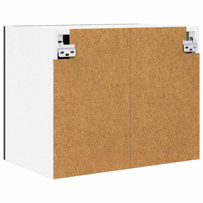 vidaXL Hängeschrank mit Tür Schwarze Eiche und Weiß 50 x 31 x 40 cm