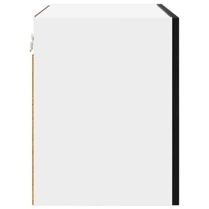 vidaXL Hängeschrank mit Tür Schwarze Eiche und Weiß 50 x 31 x 40 cm