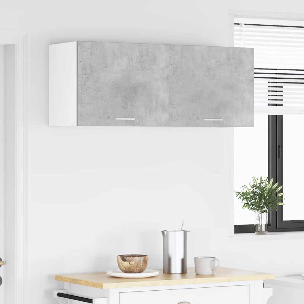 vidaXL Hängeschrank mit Tür 2 pcs Betongrau und Weiß 50 x 31 x 40 cm