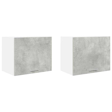 vidaXL Hängeschrank mit Tür 2 pcs Betongrau und Weiß 50 x 31 x 40 cm