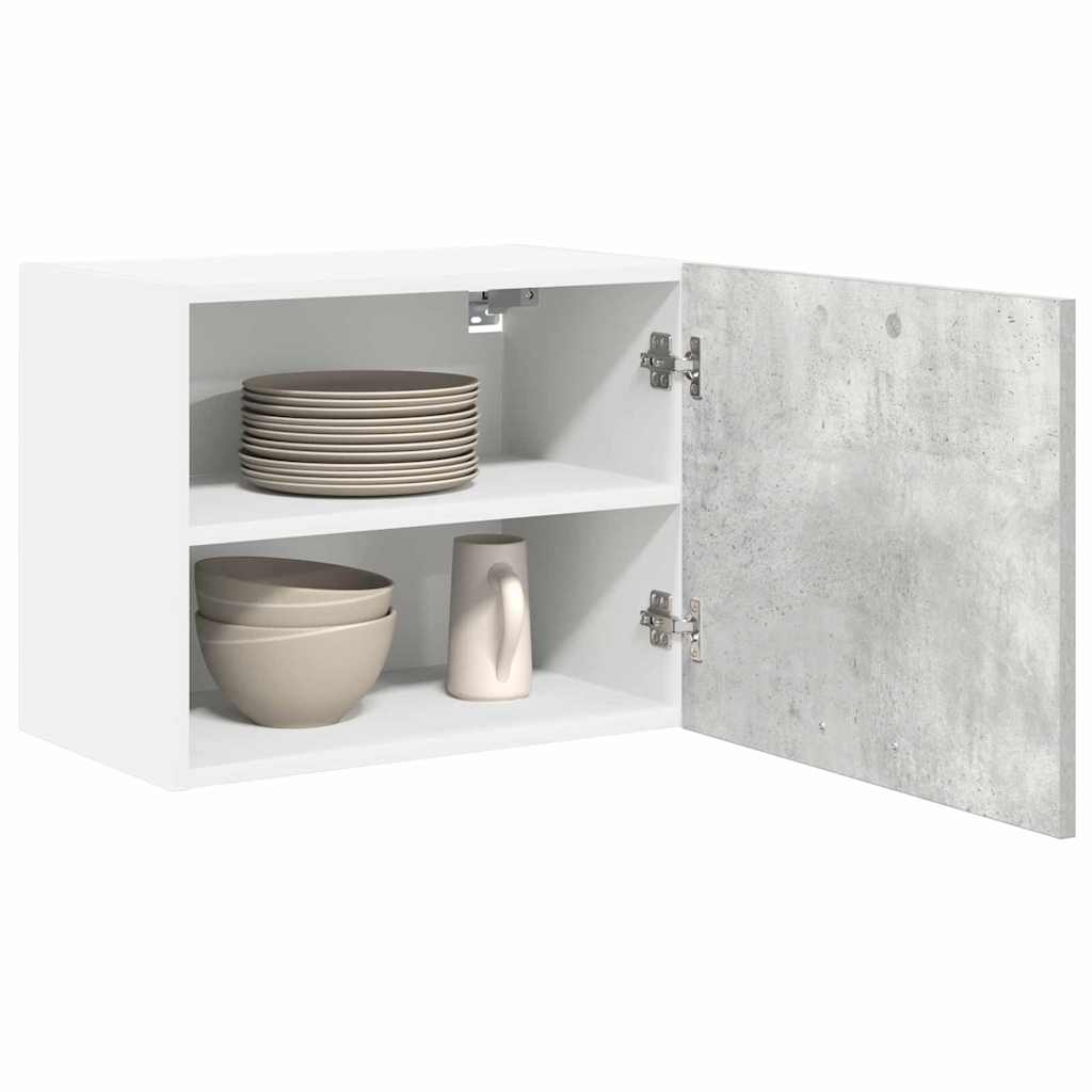 vidaXL Hängeschrank mit Tür 2 pcs Betongrau und Weiß 50 x 31 x 40 cm
