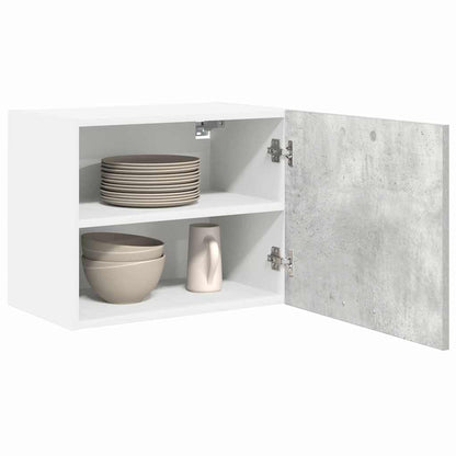 vidaXL Hängeschrank mit Tür 2 pcs Betongrau und Weiß 50 x 31 x 40 cm