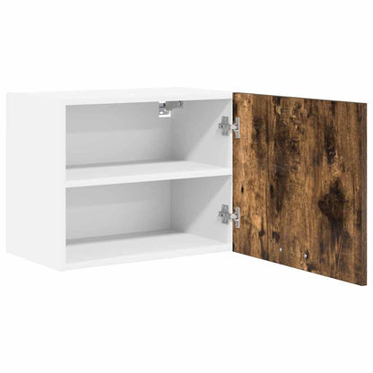 vidaXL Hängeschrank mit Tür Geräucherte Eiche und Weiß 50 x 31 x 40 cm