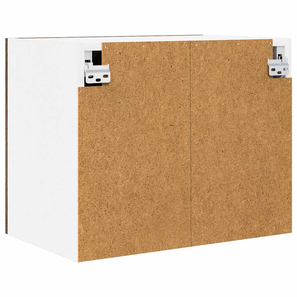 vidaXL Hängeschrank mit Tür Geräucherte Eiche und Weiß 50 x 31 x 40 cm