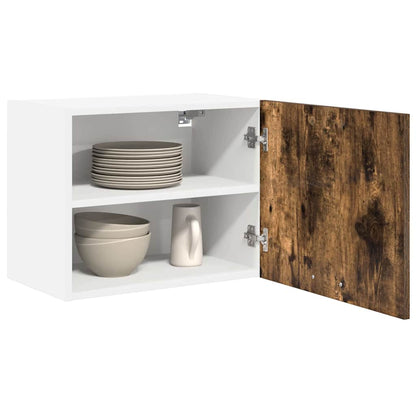 vidaXL Hängeschrank mit Tür Geräucherte Eiche und Weiß 50 x 31 x 40 cm