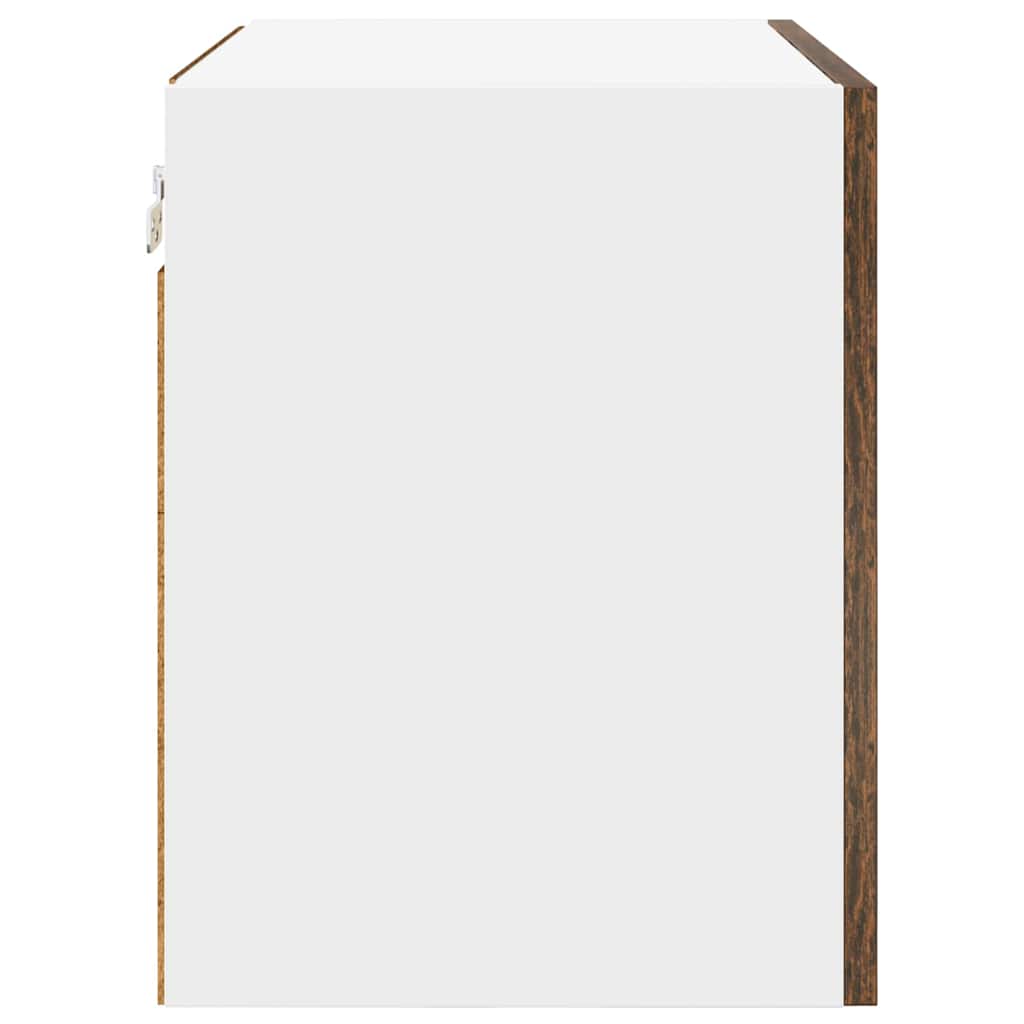 vidaXL Hängeschrank mit Tür Geräucherte Eiche und Weiß 50 x 31 x 40 cm