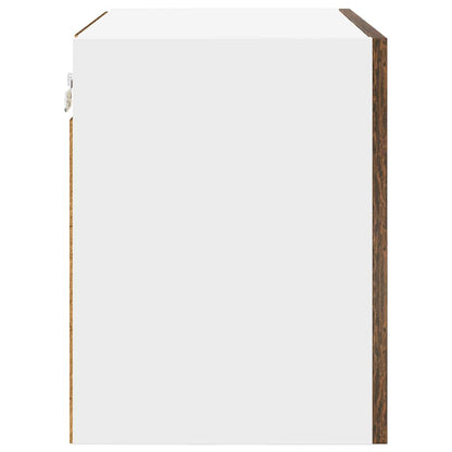 vidaXL Hängeschrank mit Tür Geräucherte Eiche und Weiß 50 x 31 x 40 cm
