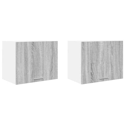 vidaXL Hängeschrank mit Tür 2 pcs Grau Sonoma und Weiß 50 x 31 x 40 cm