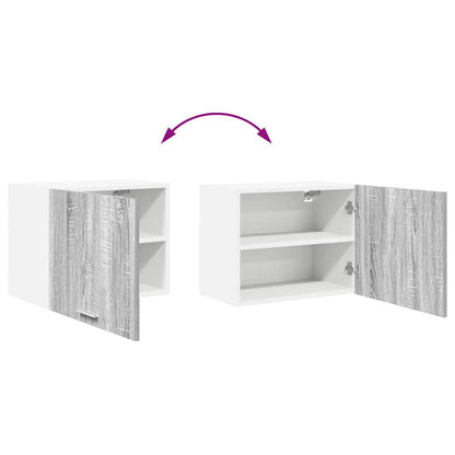 vidaXL Hängeschrank mit Tür 2 pcs Grau Sonoma und Weiß 50 x 31 x 40 cm