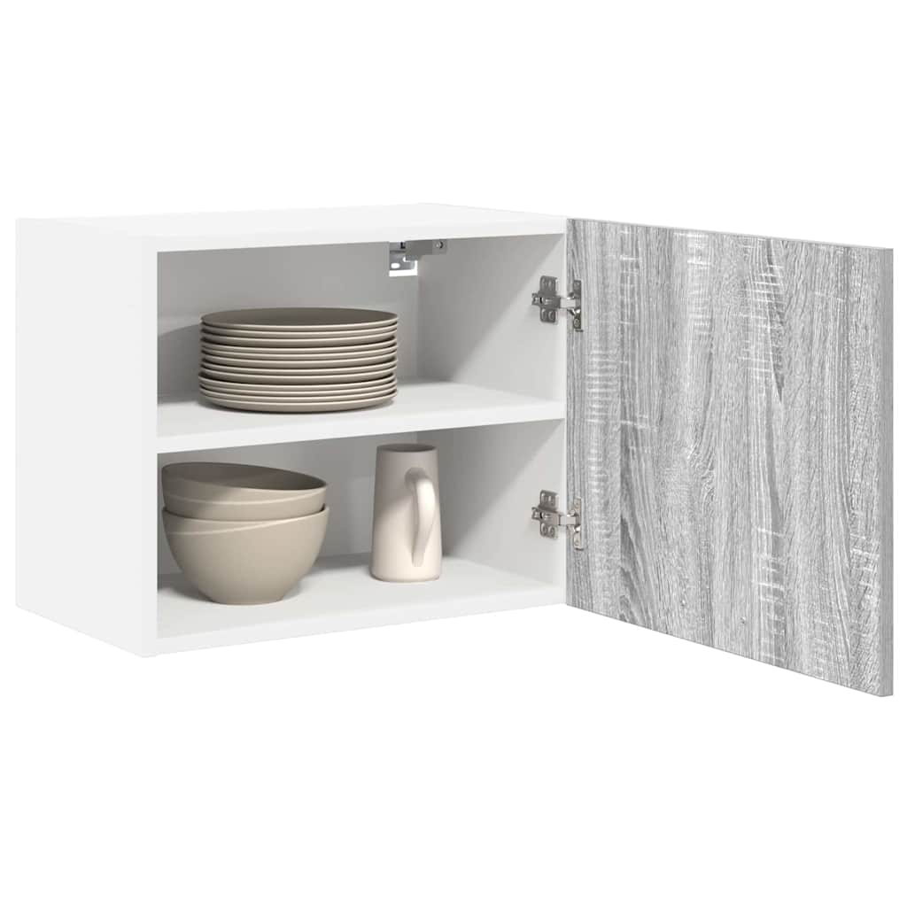 vidaXL Hängeschrank mit Tür 2 pcs Grau Sonoma und Weiß 50 x 31 x 40 cm