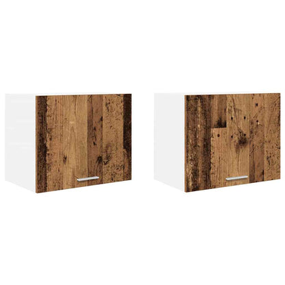 vidaXL Hängeschrank mit Tür 2 pcs Altes Holz und Weiß 50 x 31 x 40 cm