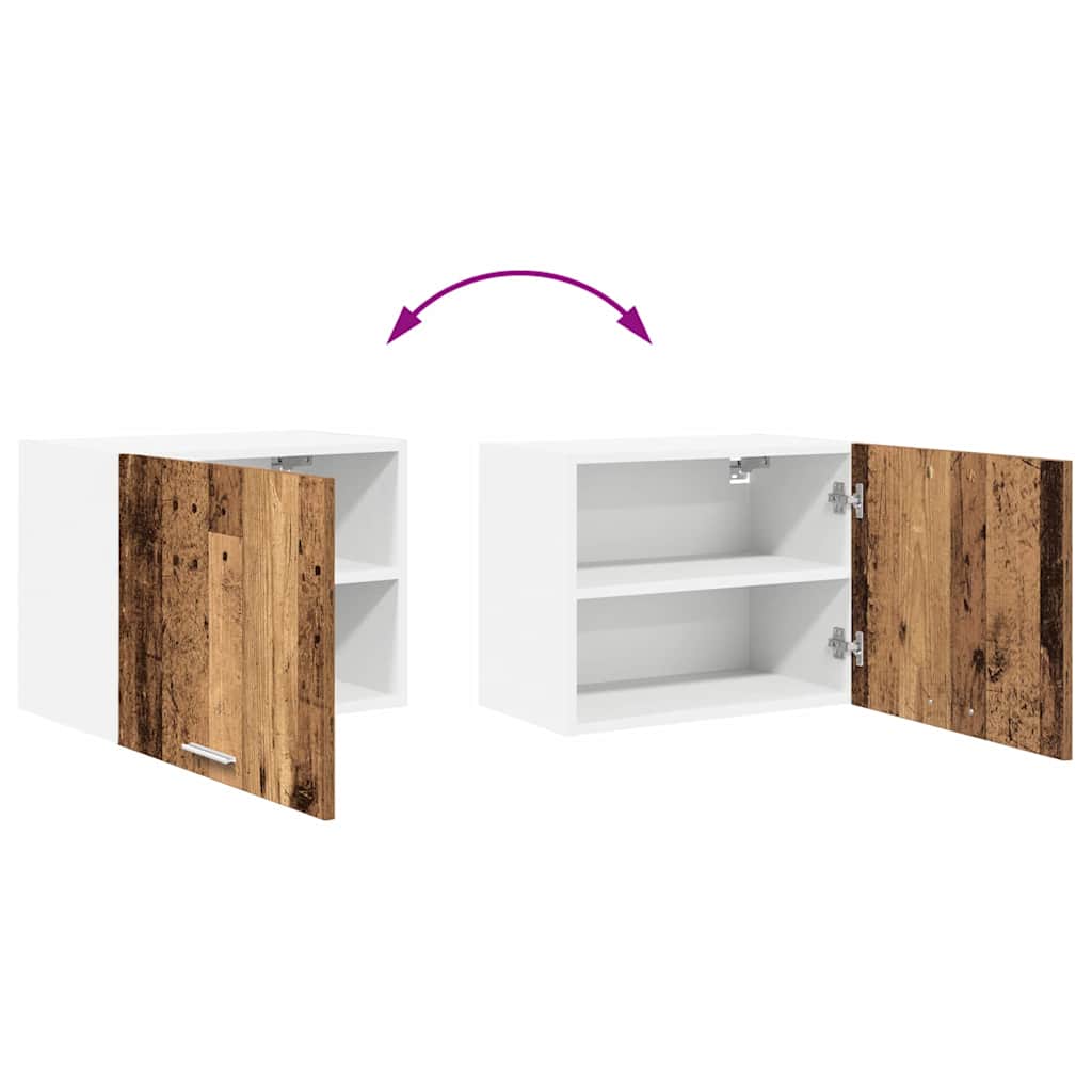 vidaXL Hängeschrank mit Tür 2 pcs Altes Holz und Weiß 50 x 31 x 40 cm