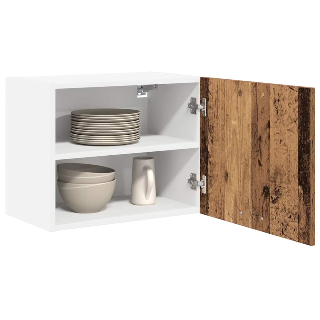 vidaXL Hängeschrank mit Tür 2 pcs Altes Holz und Weiß 50 x 31 x 40 cm