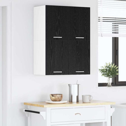 vidaXL Hängeschrank mit Tür Schwarze Eiche und Weiß 60 x 31 x 40 cm