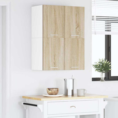 vidaXL Hängeschrank 2 pcs Sonoma-Eiche und Weiß 60 x 31 x 40 cm