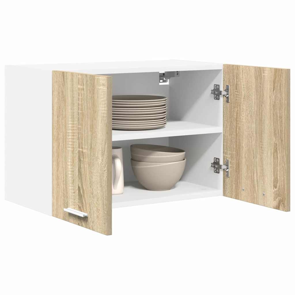 vidaXL Hängeschrank 2 pcs Sonoma-Eiche und Weiß 60 x 31 x 40 cm