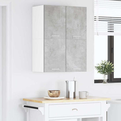 vidaXL Hängeschrank mit Tür 2 pcs Betongrau und Weiß 60 x 31 x 40 cm