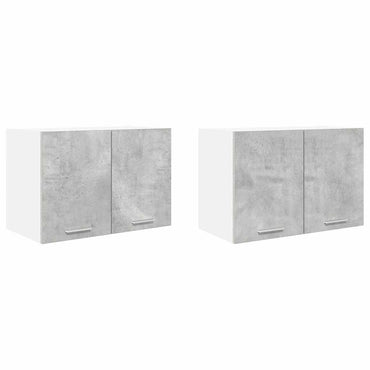 vidaXL Hängeschrank mit Tür 2 pcs Betongrau und Weiß 60 x 31 x 40 cm