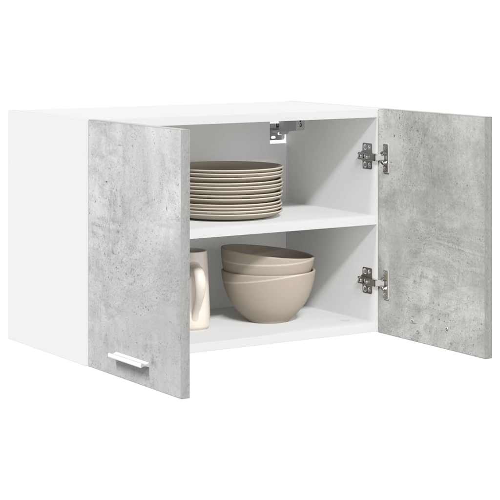 vidaXL Hängeschrank mit Tür 2 pcs Betongrau und Weiß 60 x 31 x 40 cm